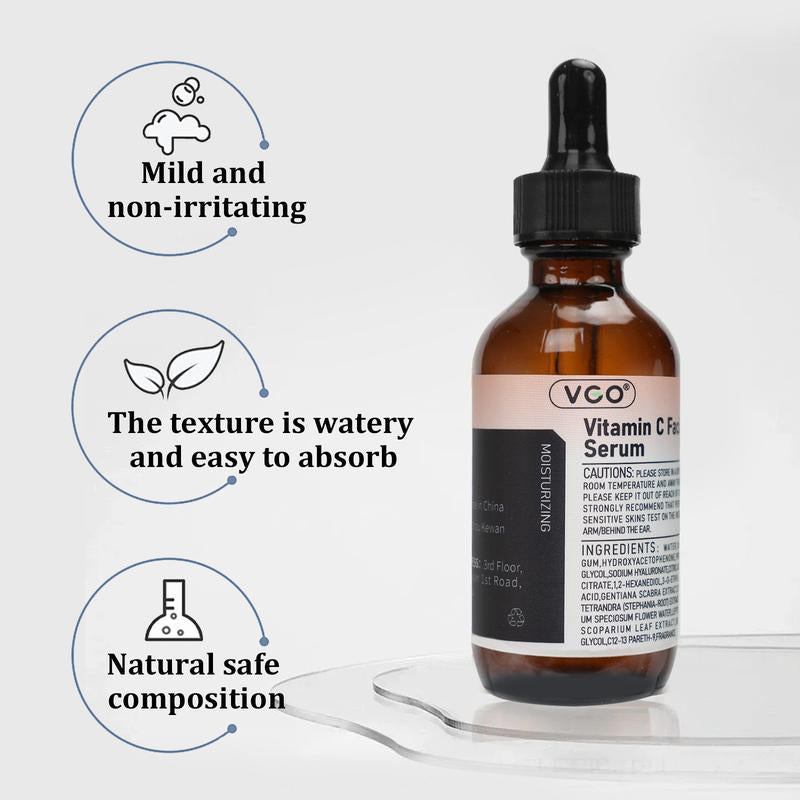 【VGO Snail Mucin 92% Moisturizer and Vitamin C Facial Serum Essence30Ml /60Ml】Reduces Facial Fine Lines Hydration and Nourishment for Radiant Skin Hydrating Skin Care Set Moisture Moisturizing Cream Gentle Hyaluronic Comfort Resh Cream Philosophy