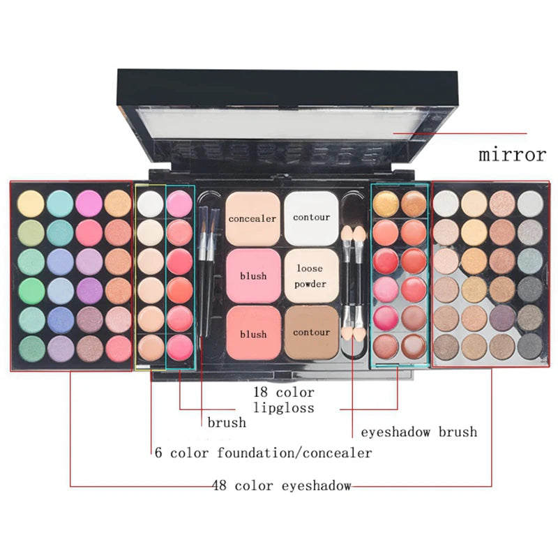 Palette de fards à paupières pailletés 40/74/78 couleurs, mat, imperméable, longue durée, poudre pressée, kit de cosmétiques, mode femmes, outils de maquillage