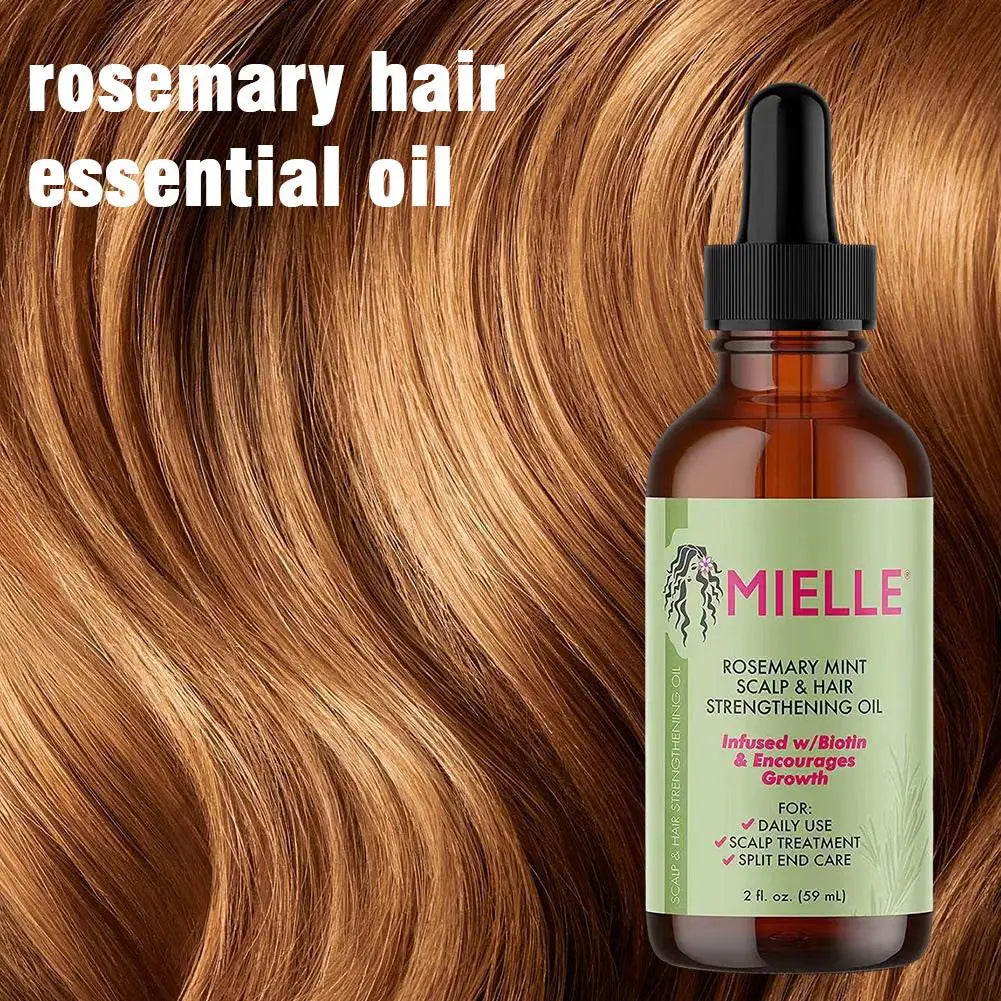 Huile essentielle de romarin pour cheveux, produit de soin capillaire, nourrissant, éclaircissant, hydratant, adoucissant